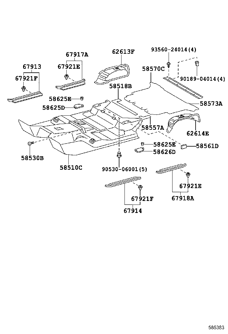 58570-60740-B0 CARPET ASSY, REAR FLOOR product image