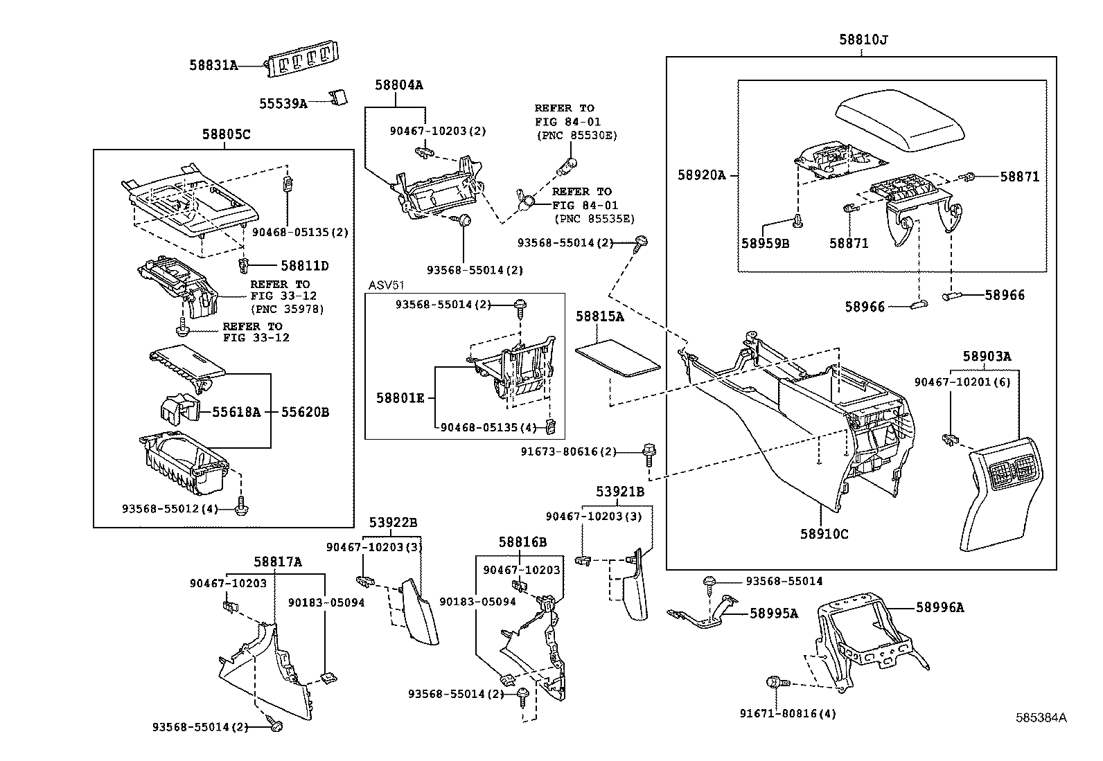 58910-33422-C0 BOX ASSY, CONSOLE, REAR product image