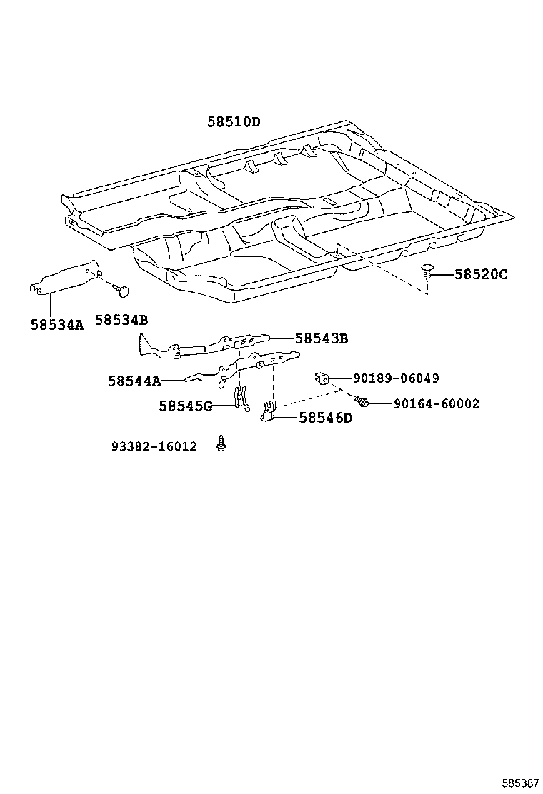 58673-21010 PAD, REAR FLOOR SILENCER, NO.1 product image