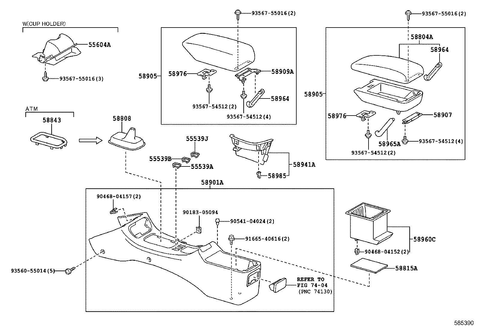 58905-21020-B1 DOOR SUB-ASSY, CONSOLE COMPARTMENT product image