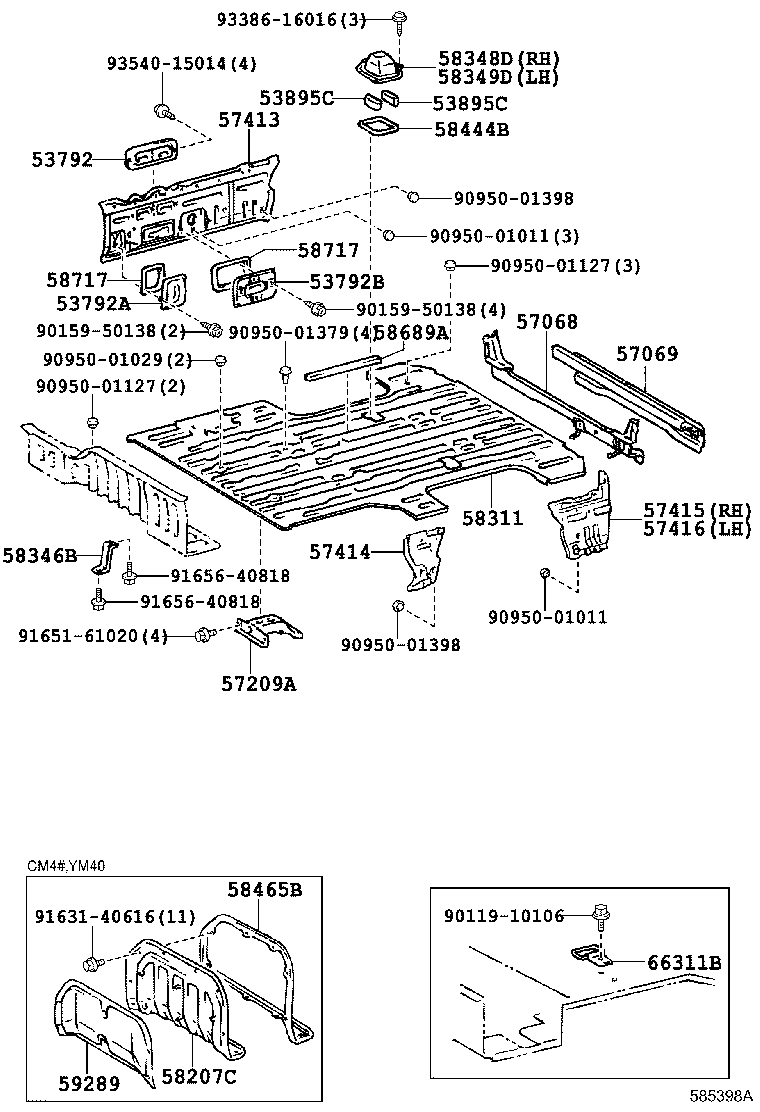 57697-95700 RETAINER, REAR SEAT CUSHION product image
