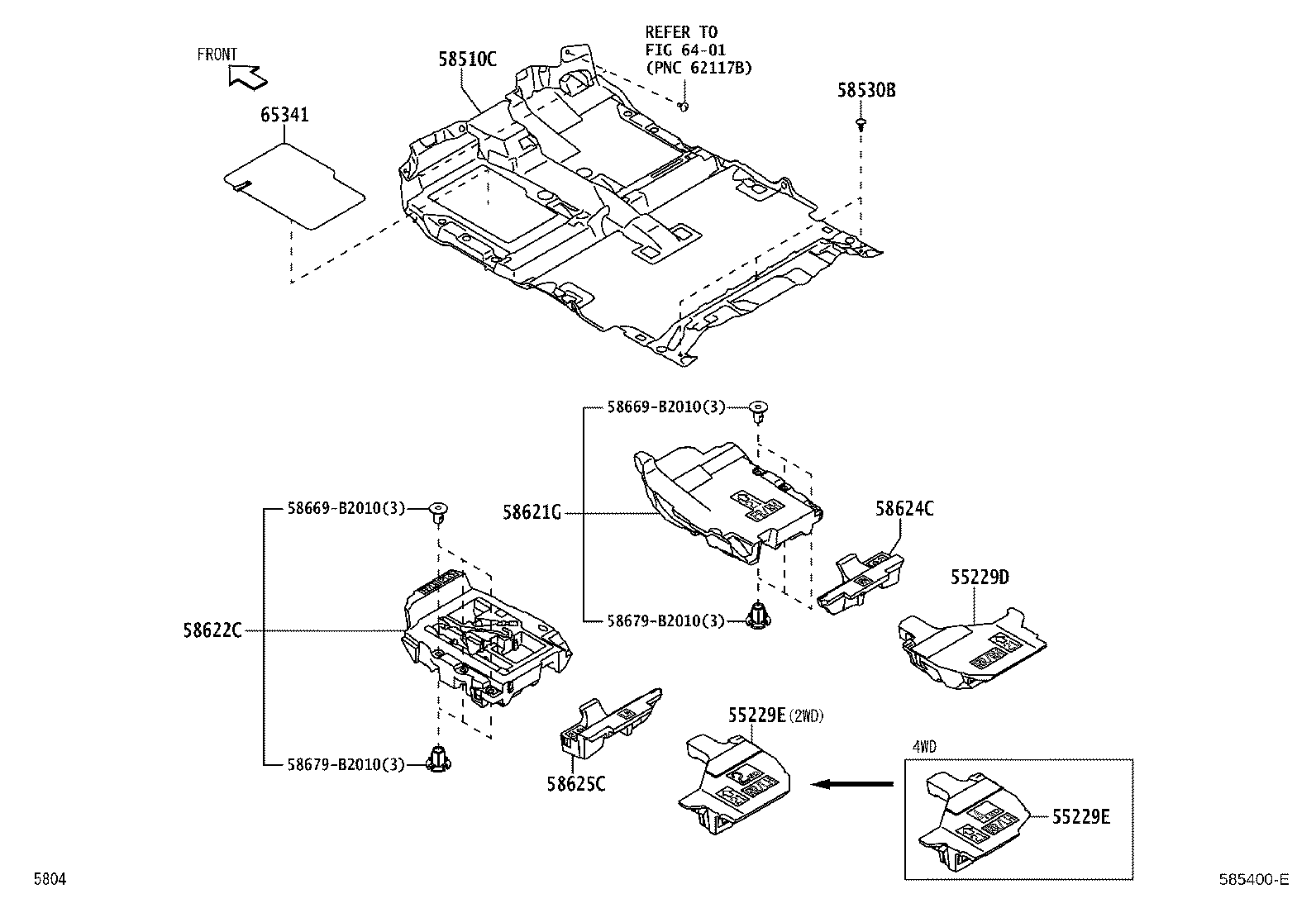 58622-B2060 PAD, FRONT FLOOR SILENCER, LH product image