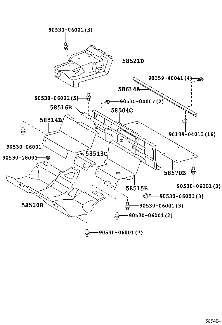 58516-25040-B0 MAT, FRONT FLOOR, REAR NO.2 product image