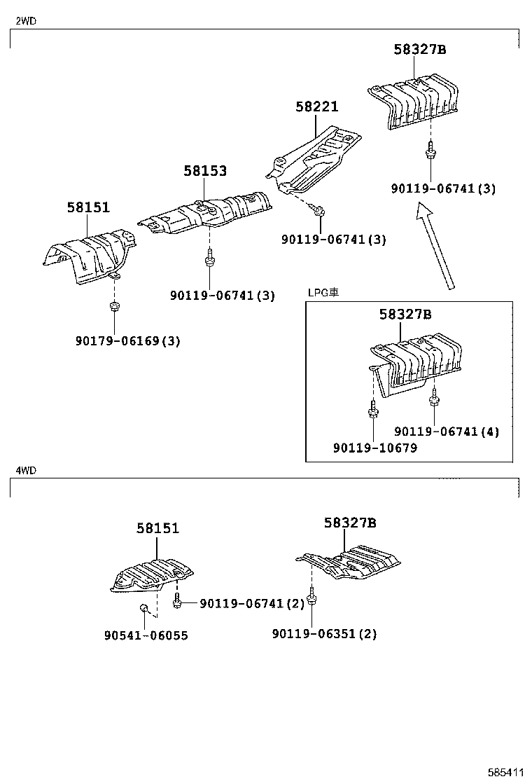 58327-12140 INSULATOR, MAIN MUFFLER HEAT product image