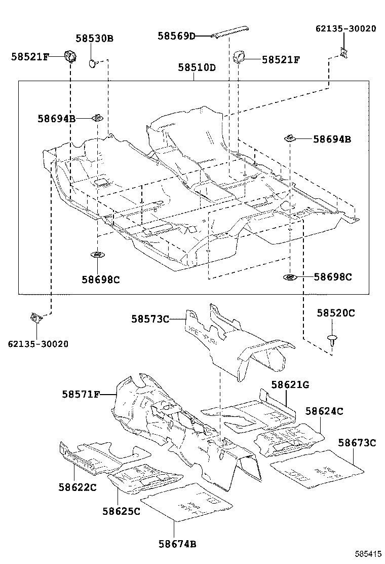 58571-0N030 PAD, FRONT FLOOR, FRONT product image