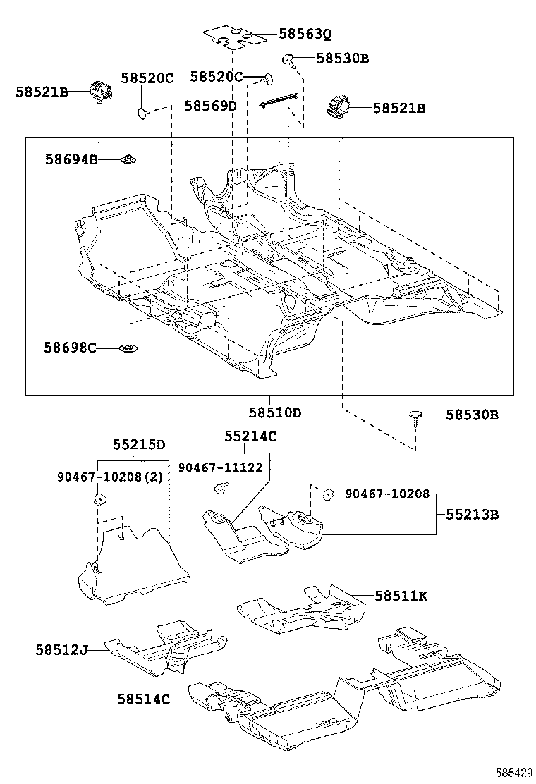 55215-62010 PAD, DASH PANEL INSULATOR, NO.3 product image