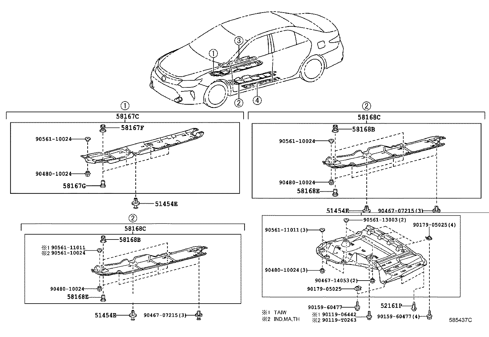 57695-06030 BRACKET, REAR FLOOR MOUNTING, NO.2 RH product image
