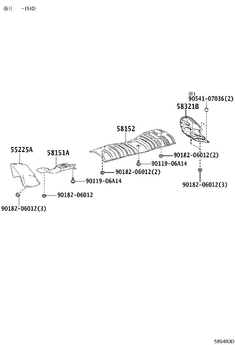 58321-58010 INSULATOR, REAR FLOOR HEAT, NO.1 product image