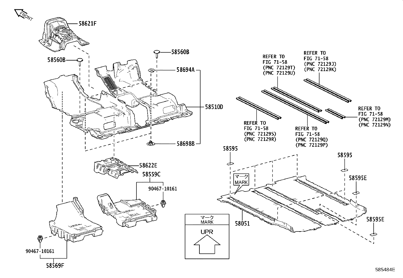 58540-58070-B0 MAT ASSY, FLOOR, REAR RH product image