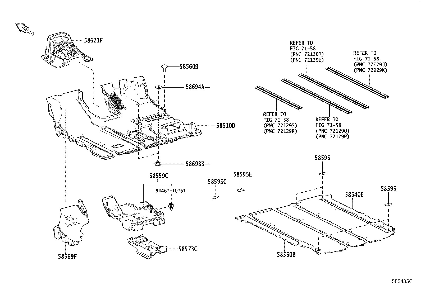 58569-58010 PAD, FRONT FLOOR SIDE, LH product image