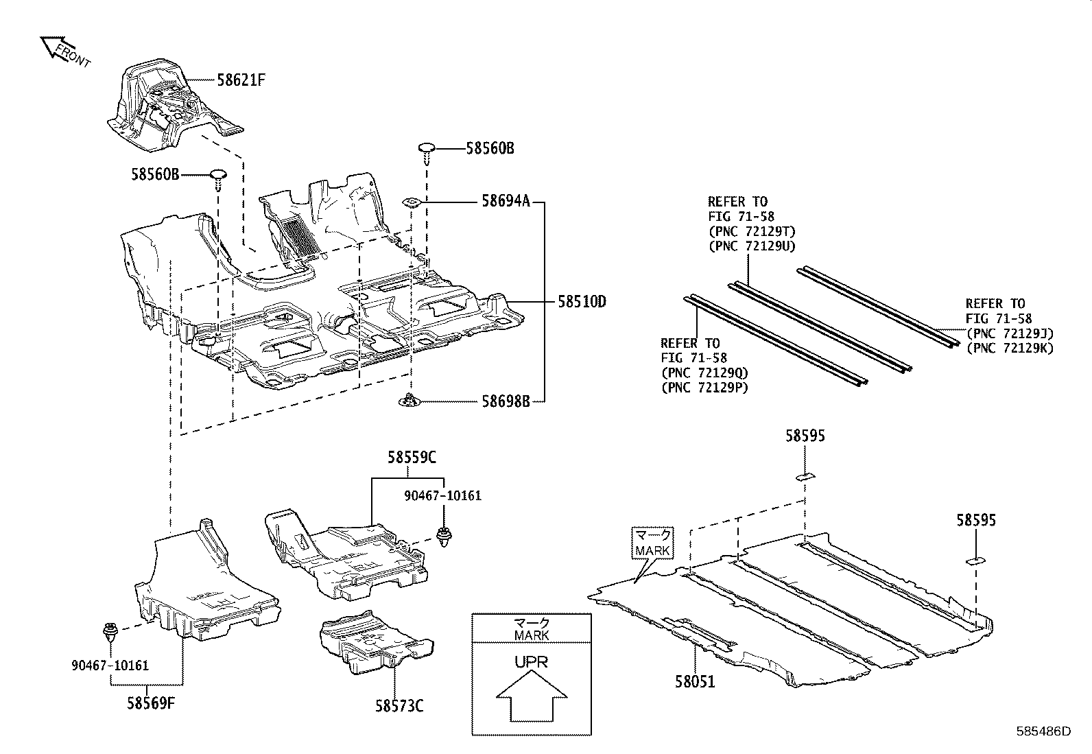 58540-58070-B0 MAT ASSY, FLOOR, REAR RH product image