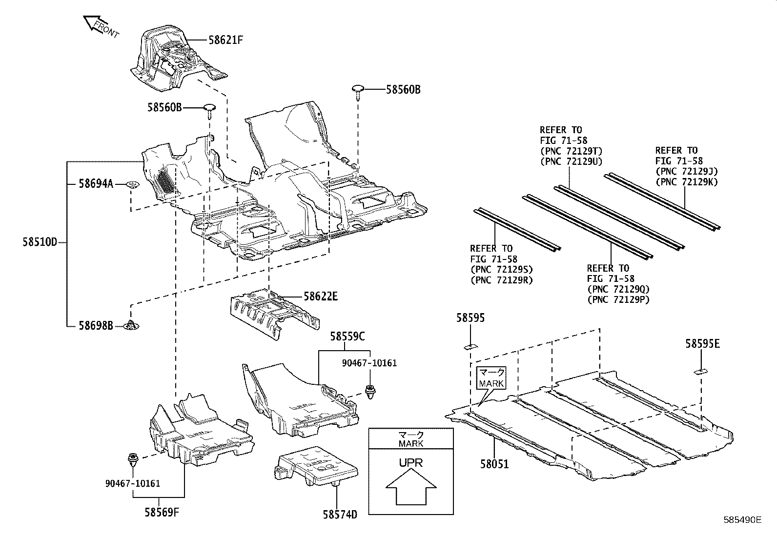 58569-58010 PAD, FRONT FLOOR SIDE, LH product image