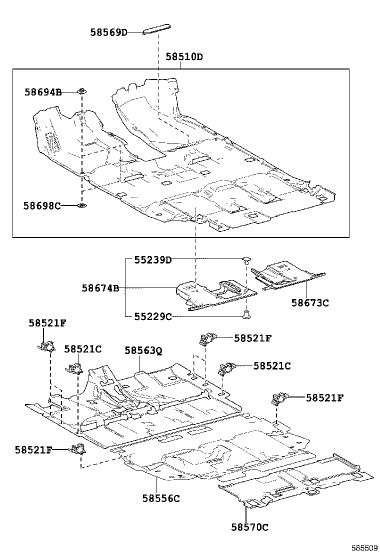 58556-0E030 SILENCER, REAR FLOOR product image