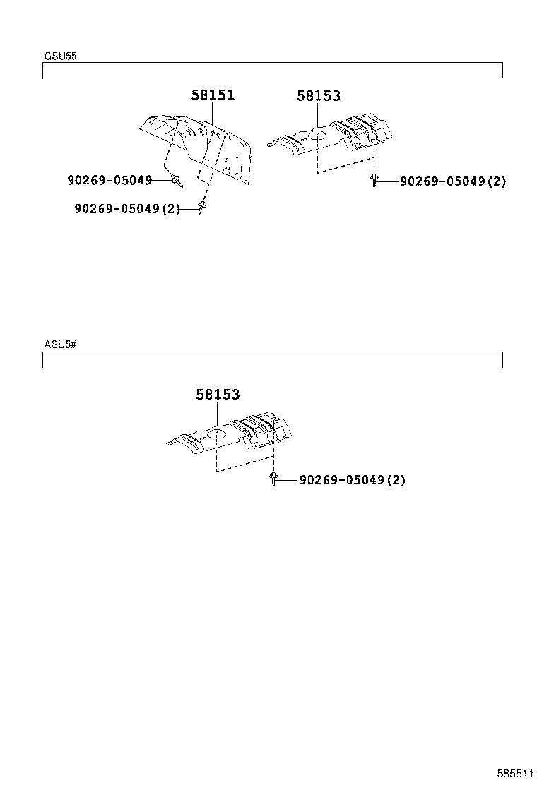 58153-0E050 INSULATOR, FRONT FLOOR HEAT, NO.2 product image
