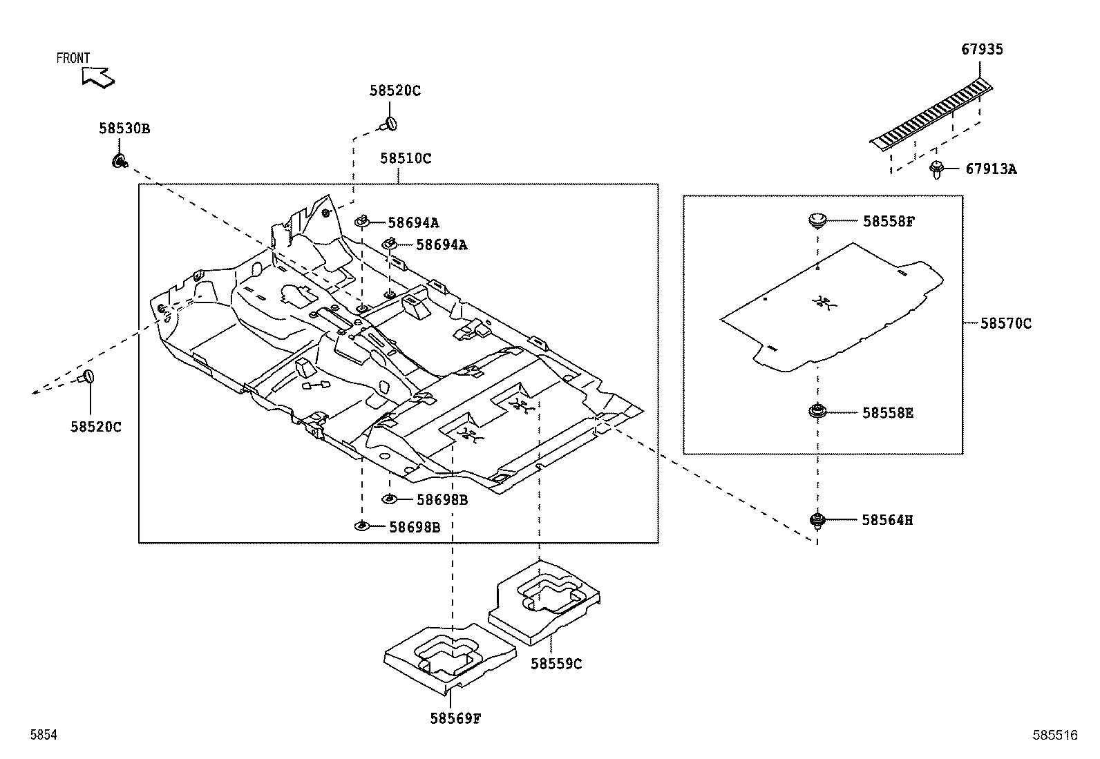 58427-BZ010 SPACER, REAR FLOOR BOARD product image