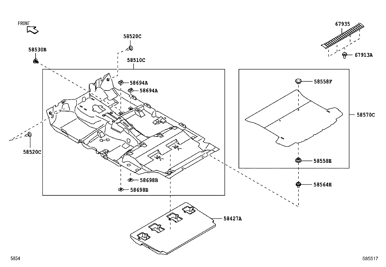 58427-BZ010 SPACER, REAR FLOOR BOARD product image