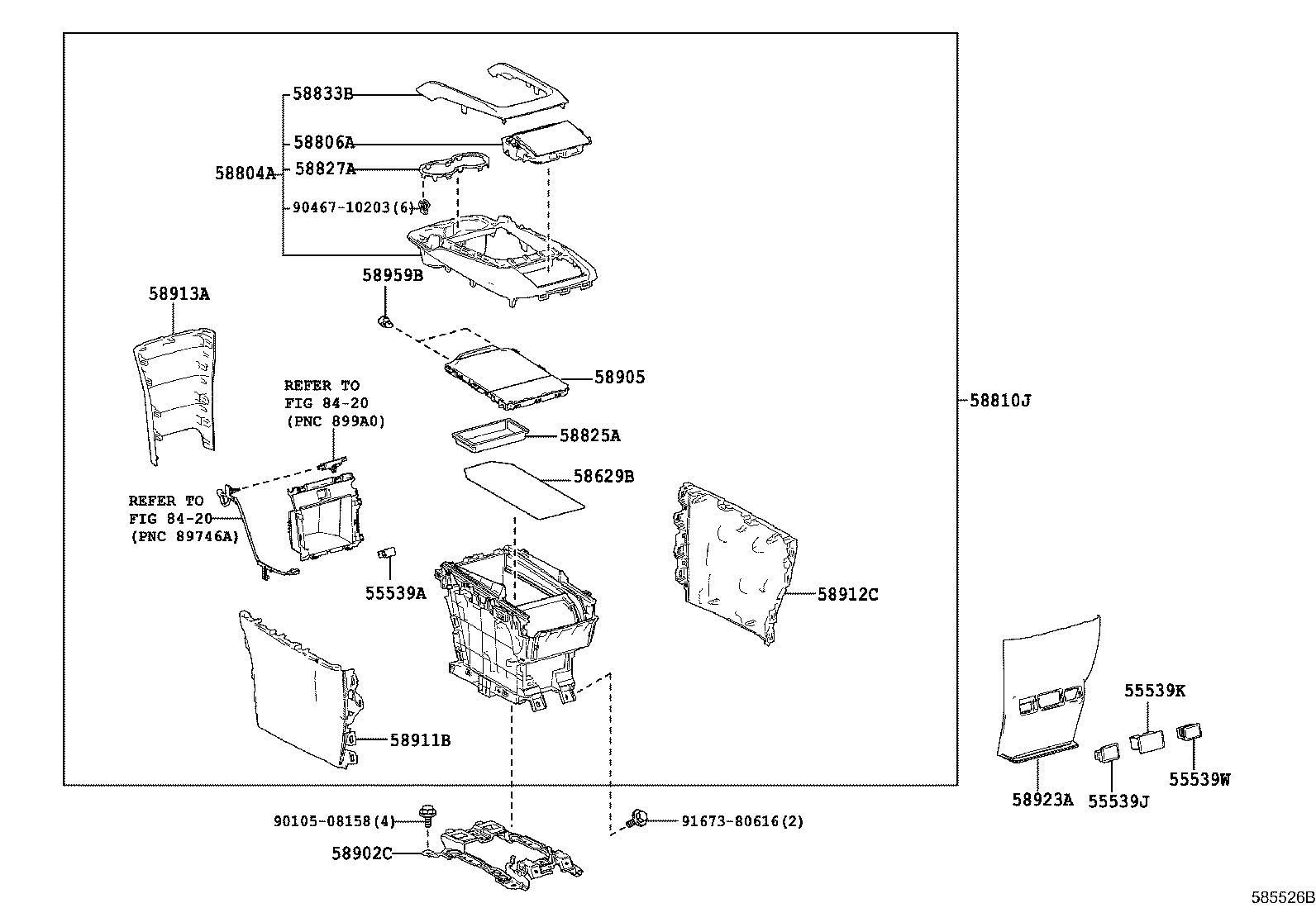 58804-58240 PANEL SUB-ASSY, CONSOLE, UPPER product image