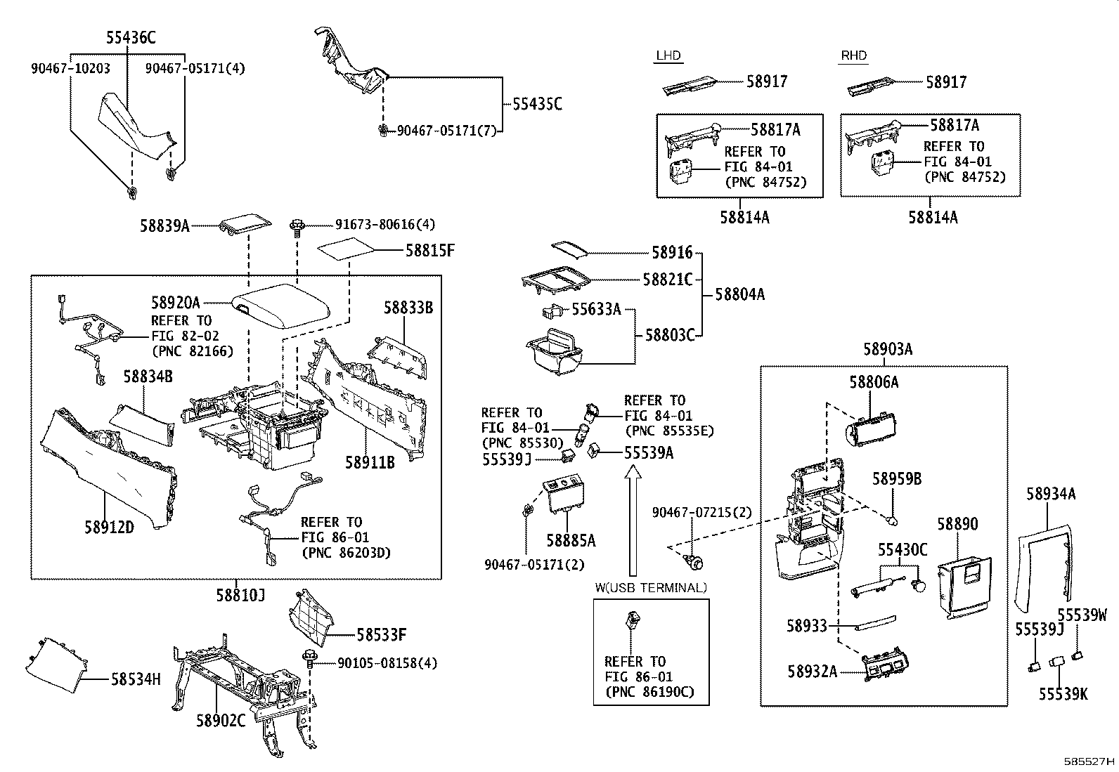 58804-58240 PANEL SUB-ASSY, CONSOLE, UPPER product image