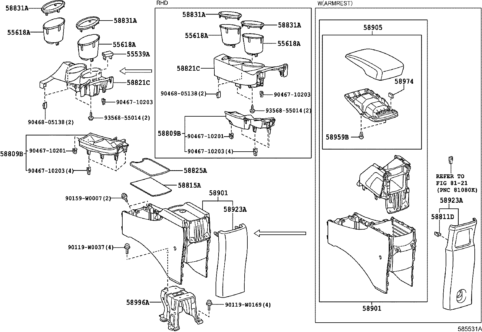 55618-0F030 HOLDER, CONSOLE BOX CUP product image
