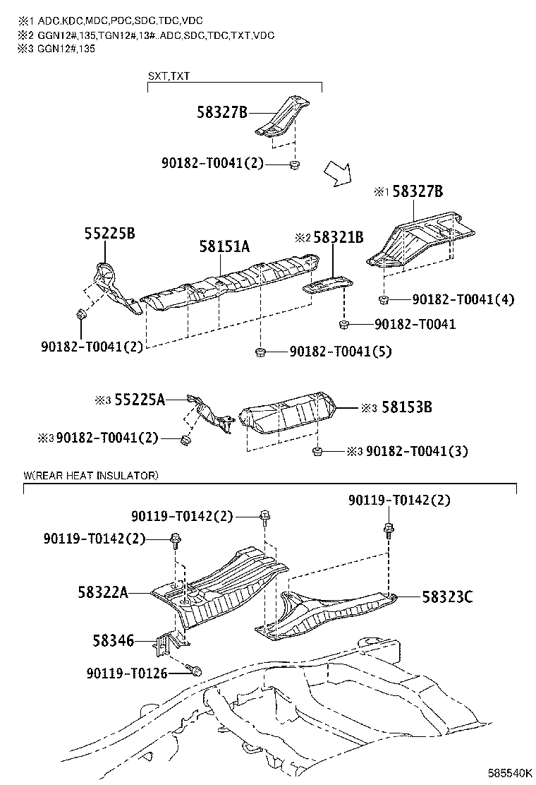 Toyota 58322-KK010 INSULATOR, REAR FLOOR HEAT, REAR
