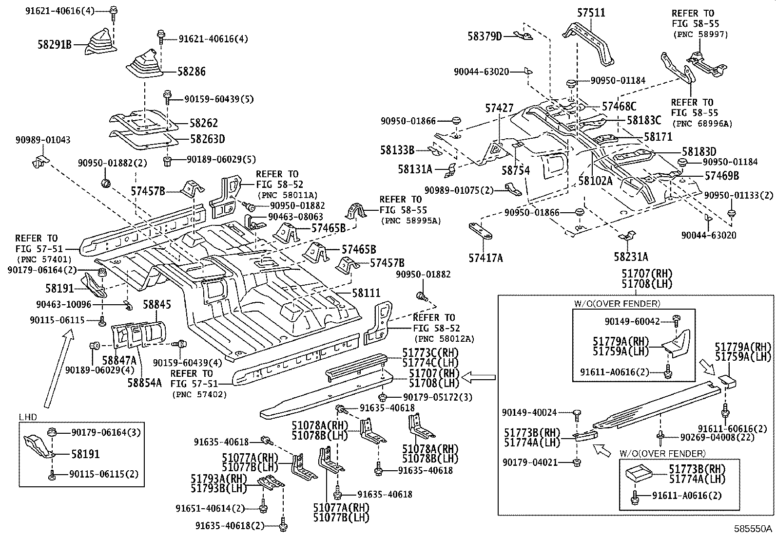 Toyota 58190-60070 FOOTREST, FRONT FLOOR