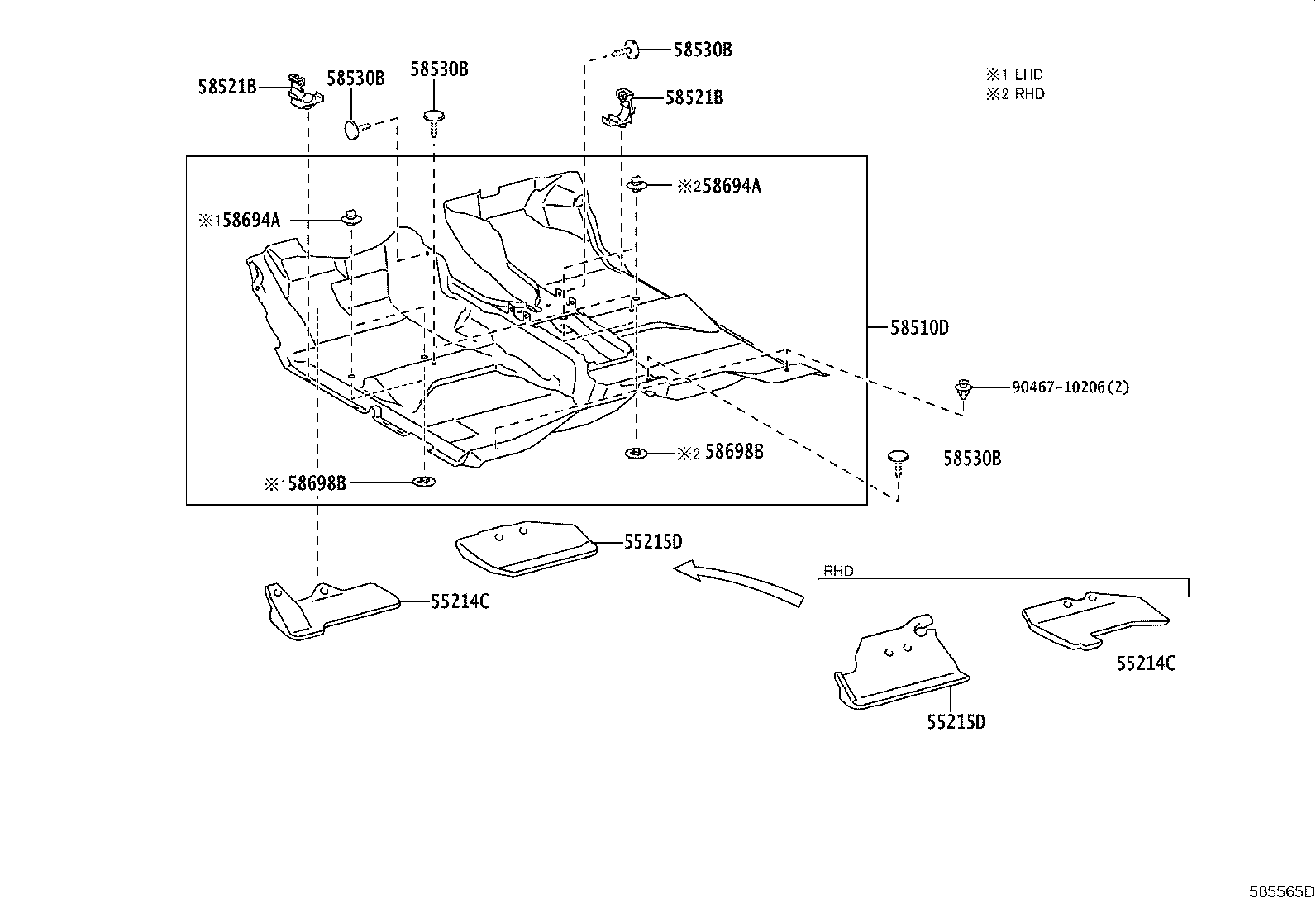 Toyota 58480-0K011 COVER ASSY, SEAT FLOOR SERVICE HOLE, LH