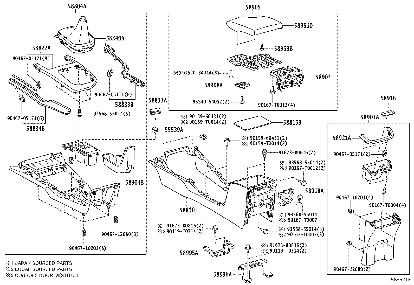 58833-KK140 GARNISH, CONSOLE UPPER PANEL, NO.1 product image