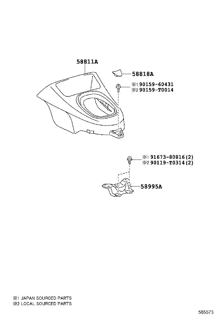 58995-KK030 BRACKET, CONSOLE BOX MOUNTING, NO.1 product image