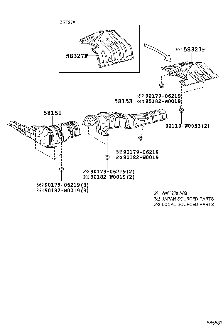 58327-05040 INSULATOR, MAIN MUFFLER HEAT, RH product image