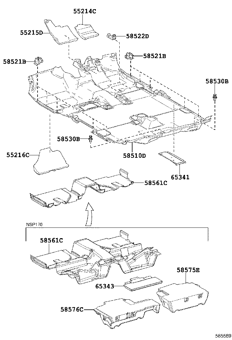 58575-52010 PAD, FRONT FLOOR, REAR NO.1 product image