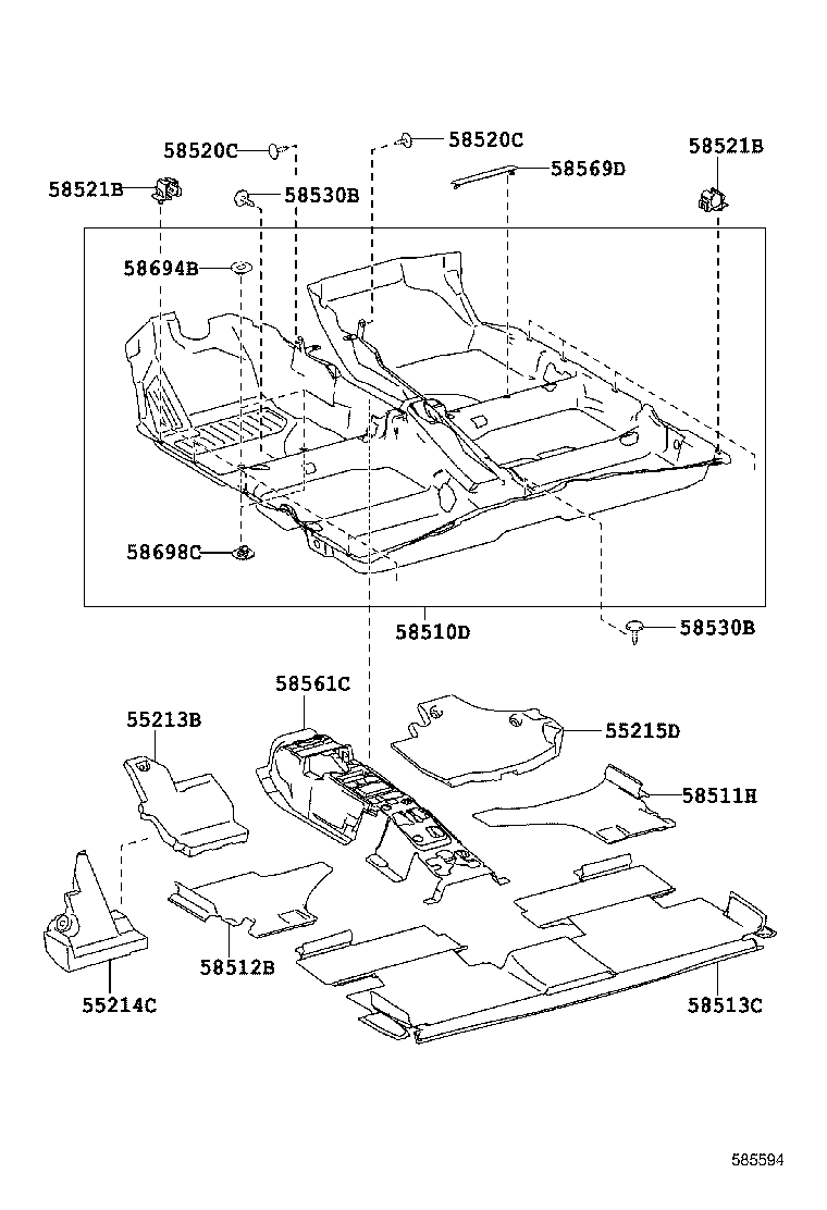 55213-12700 PAD, DASH PANEL INSULATOR, NO.1 product image