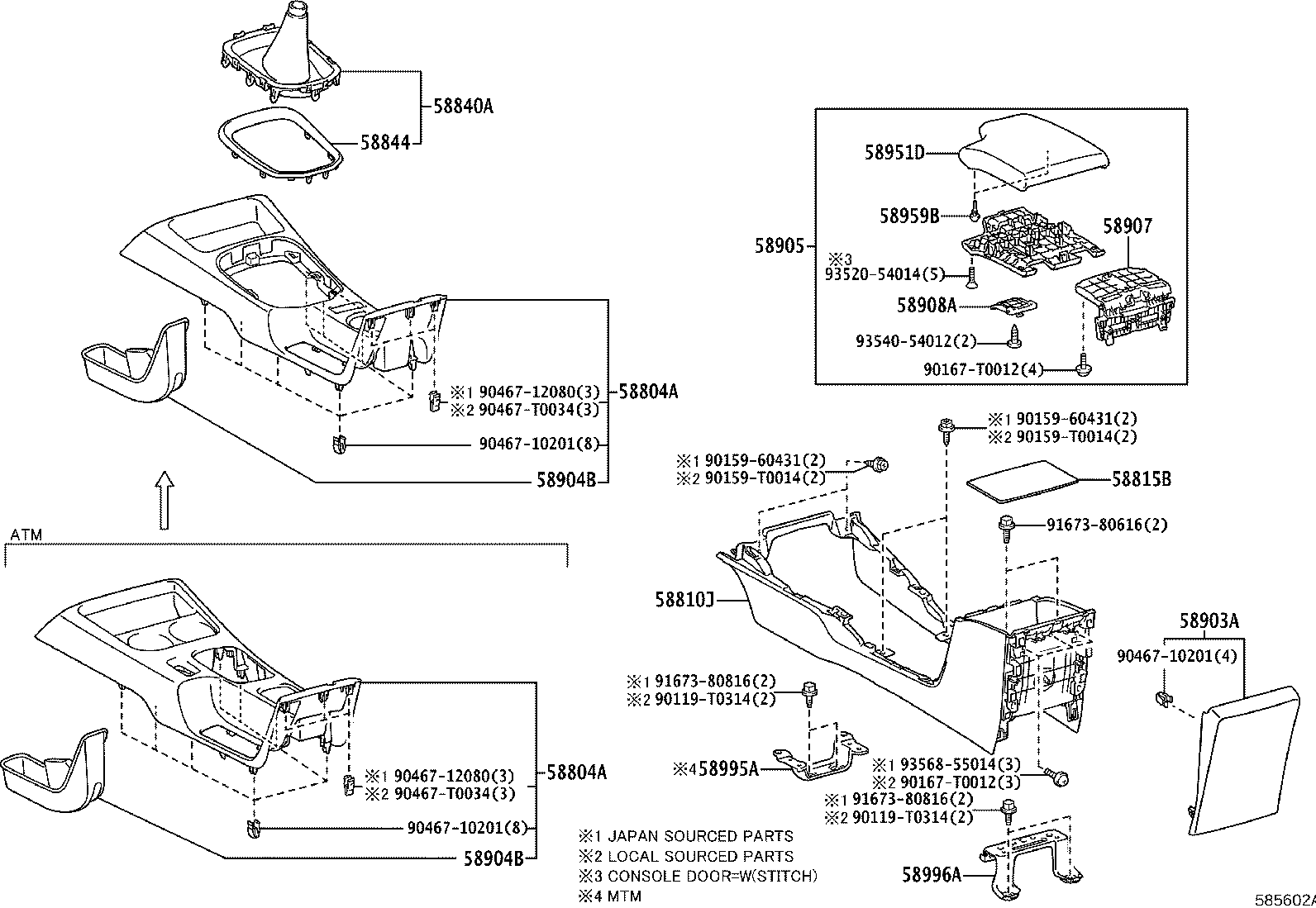 58844-KK030 BEZEL, CONSOLE BOX product image