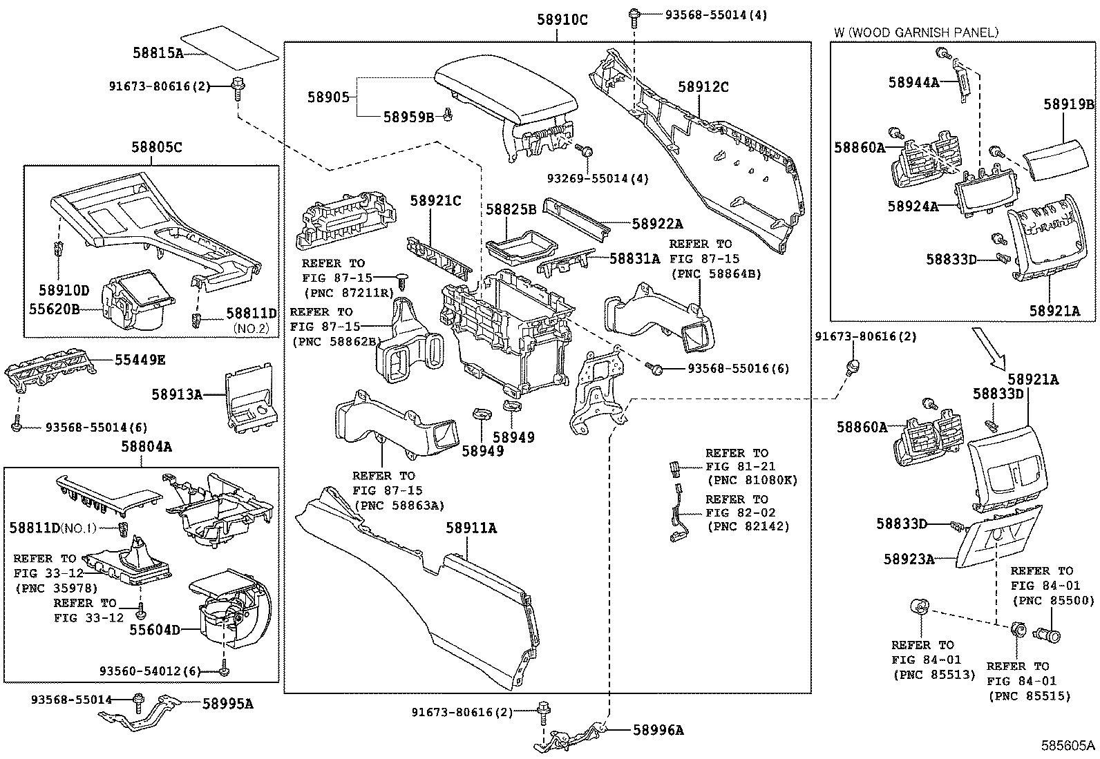 58804-33781 PANEL SUB-ASSY, CONSOLE, UPPER product image