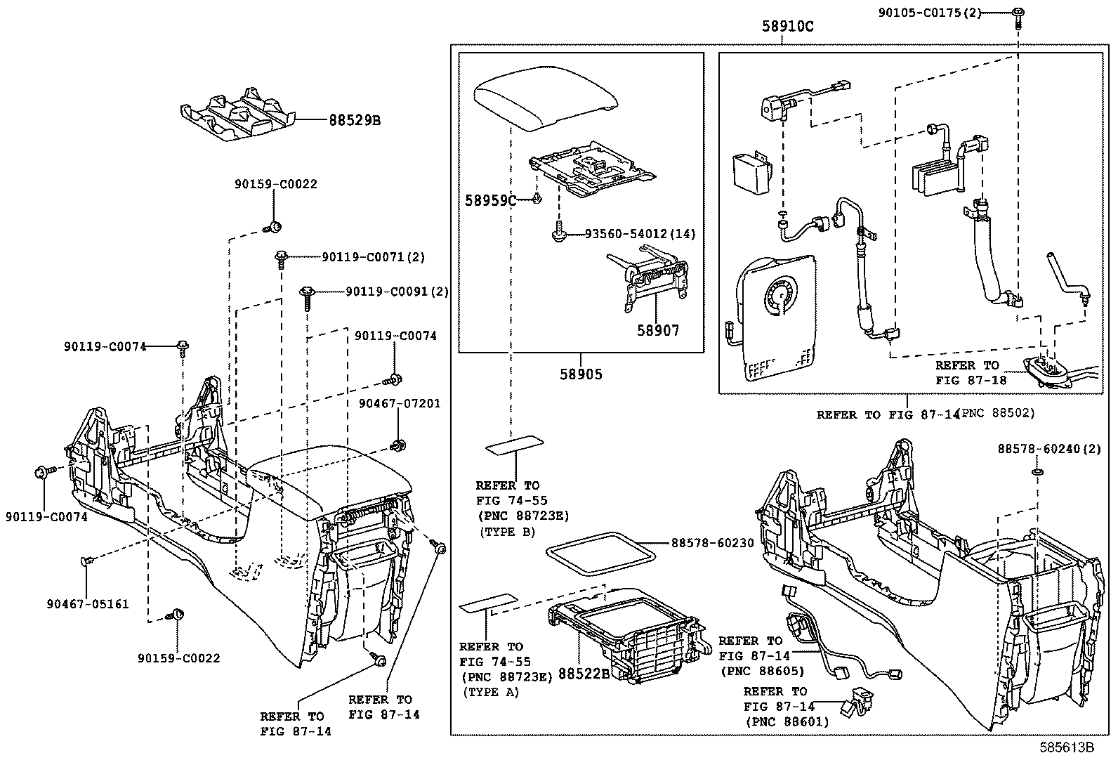 58905-60520-C1 DOOR SUB-ASSY, CONSOLE COMPARTMENT product image