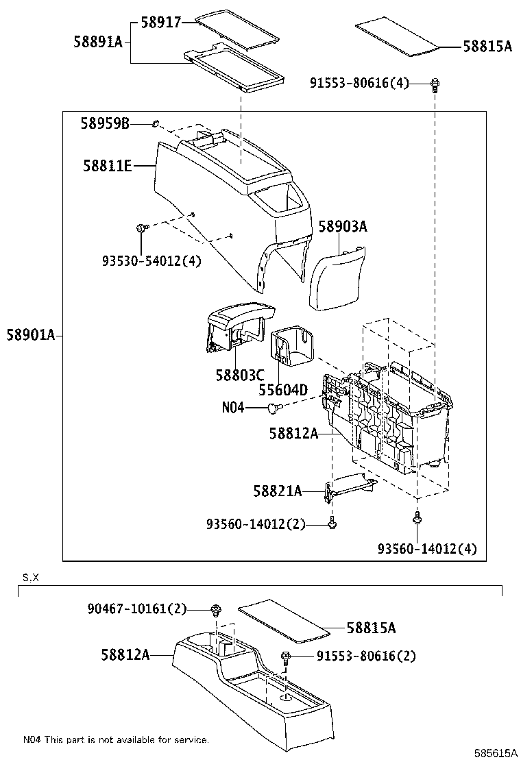 55604-68010 HOLDER SUB-ASSY, INSTRUMENT PANEL CUP product image