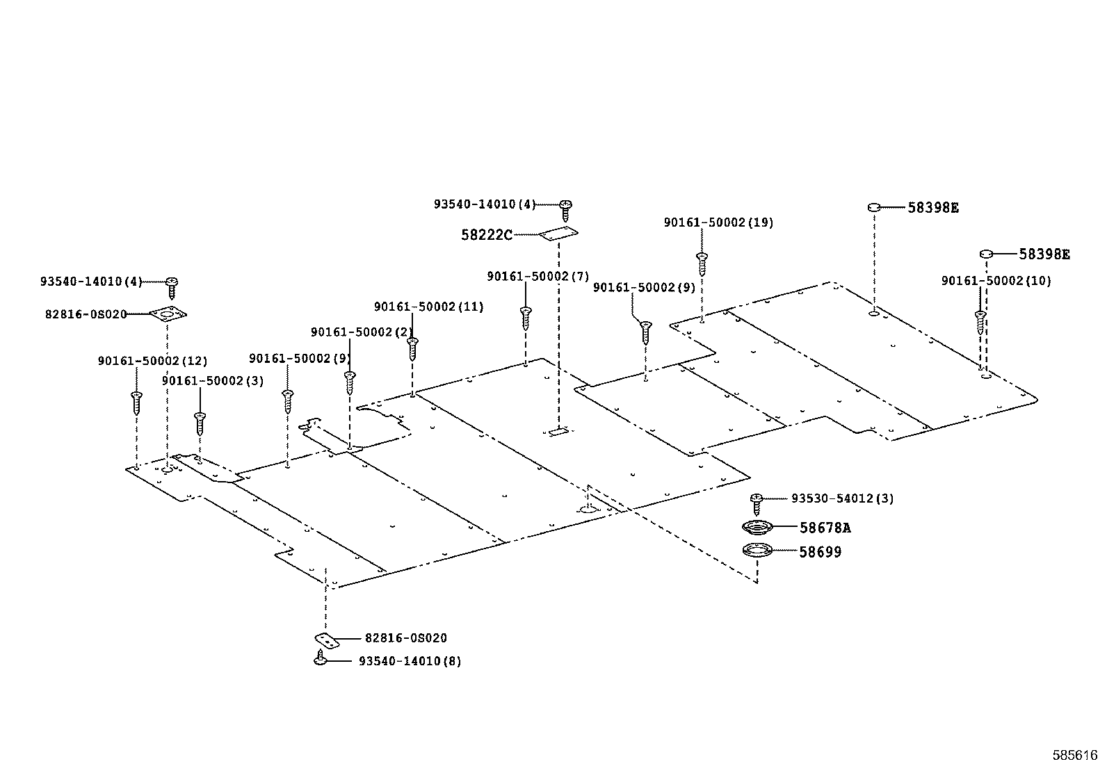 57104-0S040 CROSSMEMBER SUB-ASSY, FLOOR, NO.4 product image