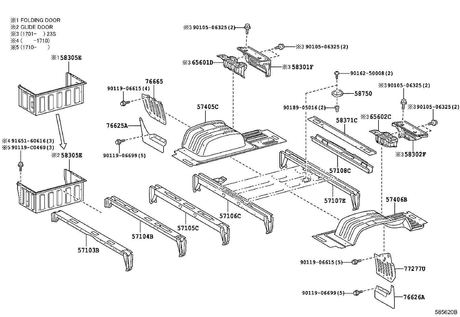 57104-0S040 CROSSMEMBER SUB-ASSY, FLOOR, NO.4 product image