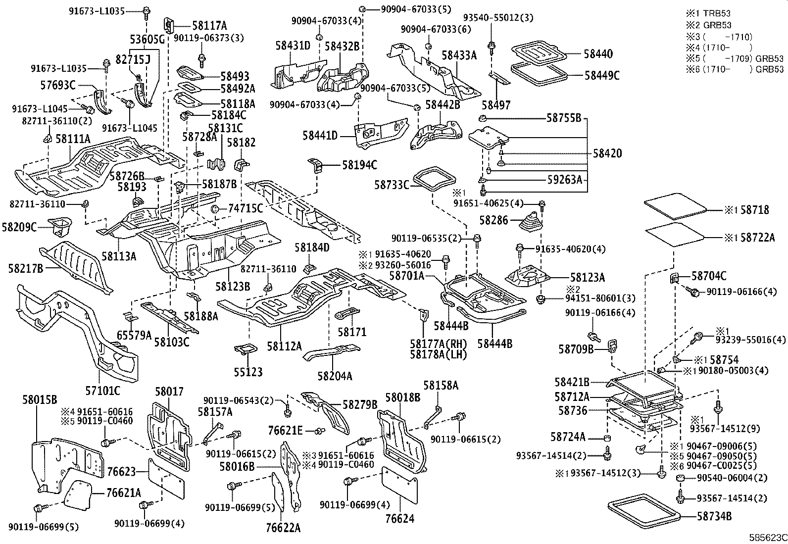 57101-0S030 CROSSMEMBER SUB-ASSY, FLOOR, NO.1 product image