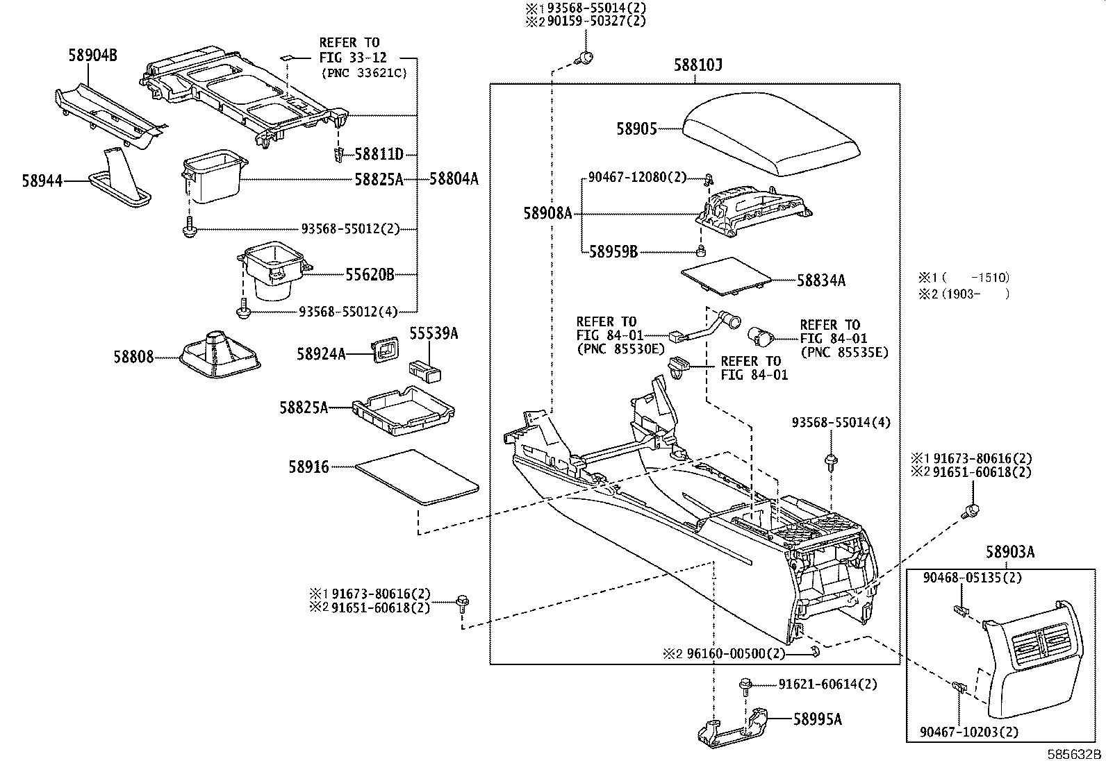 58804-22450 PANEL SUB-ASSY, CONSOLE, UPPER product image