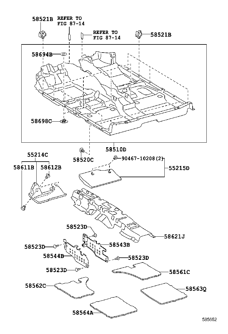 58563-06150 SILENCER, FRONT FLOOR, NO.3 product image
