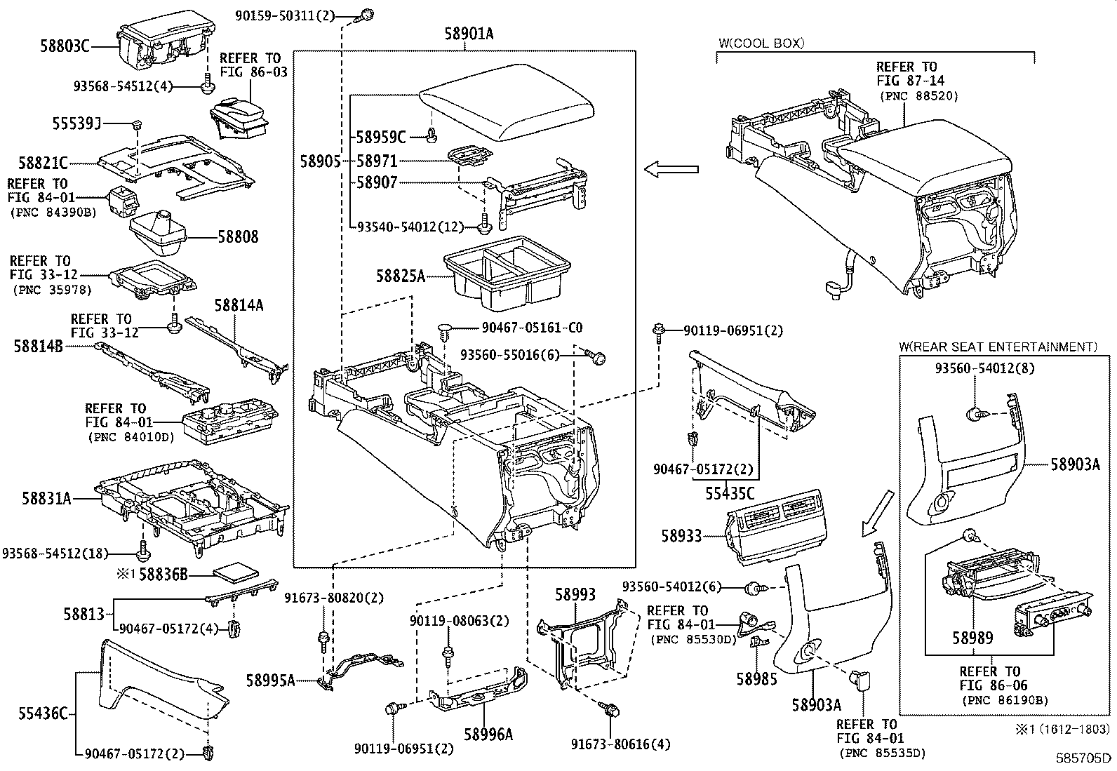 58907-60150 HINGE SUB-ASSY, CONSOLE COMPARTMENT DOOR product image