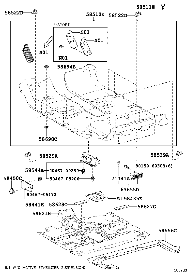 58621-48010 PAD, FRONT FLOOR SILENCER product image