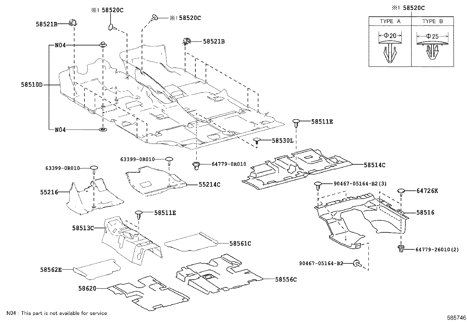 58513-0R030 MAT, FLOOR, FRONT CENTER product image