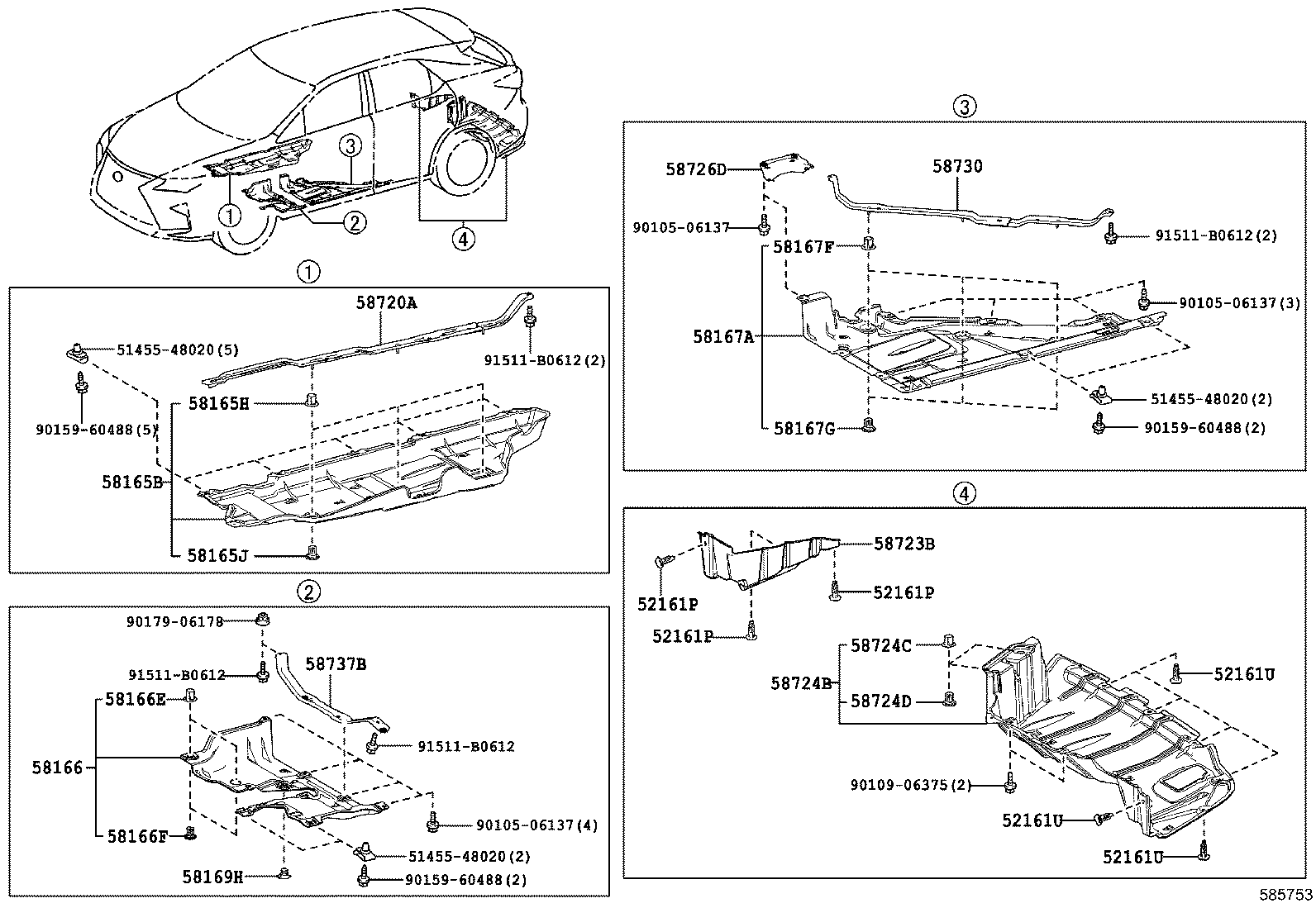 58309-48050 PLATE SUB-ASSY, REAR FLOOR product image