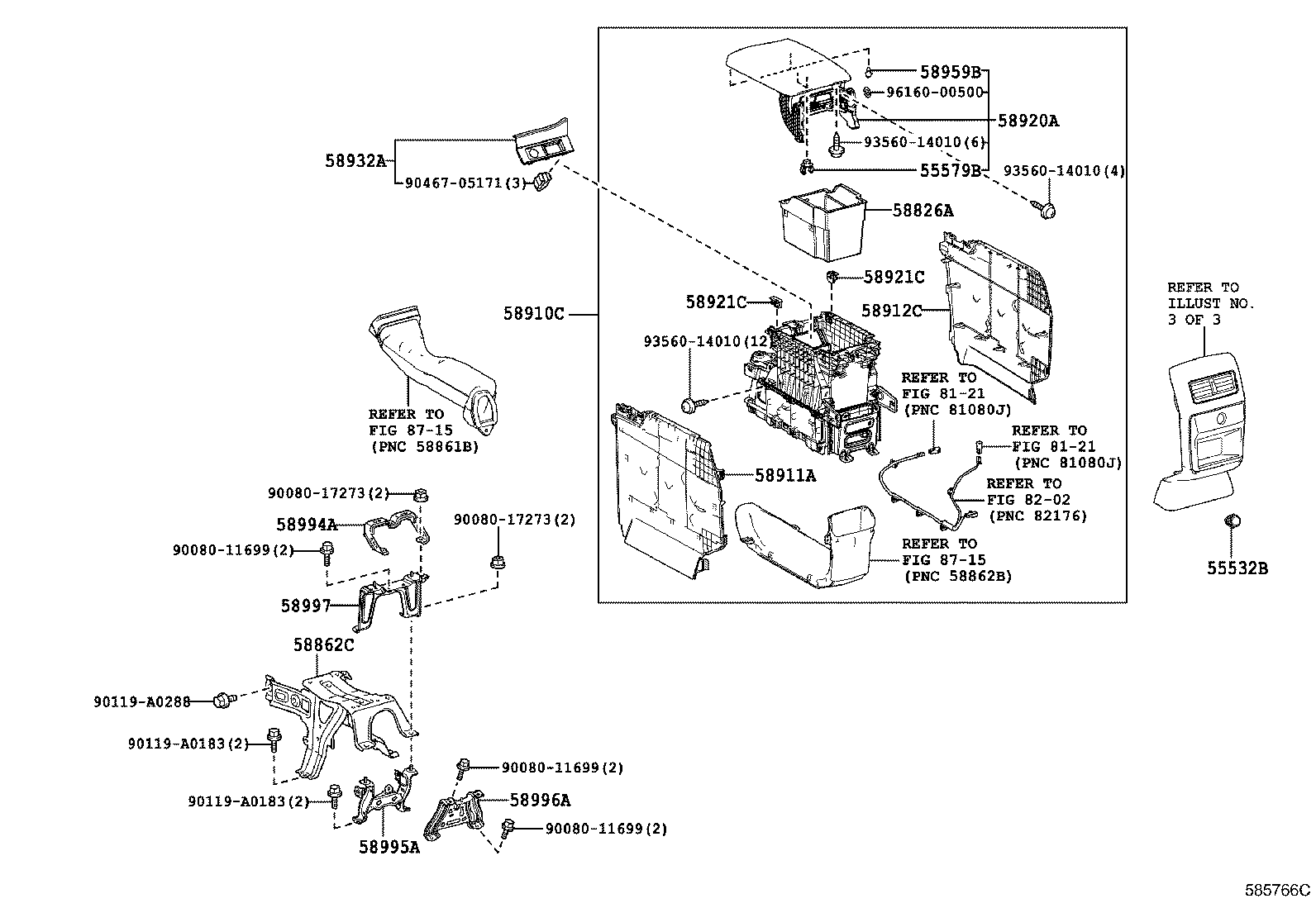 Toyota 58815-0E010 CARPET, CONSOLE BOX