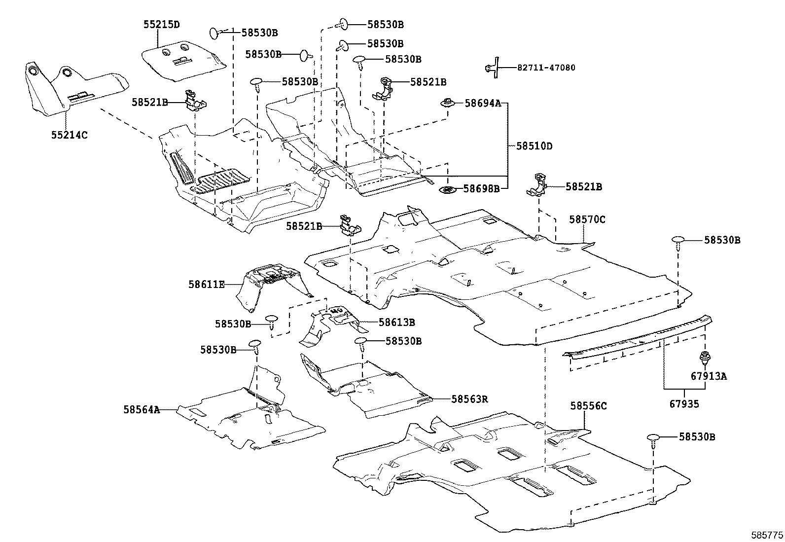 58564-0K360 SILENCER, FRONT FLOOR, NO.4 product image