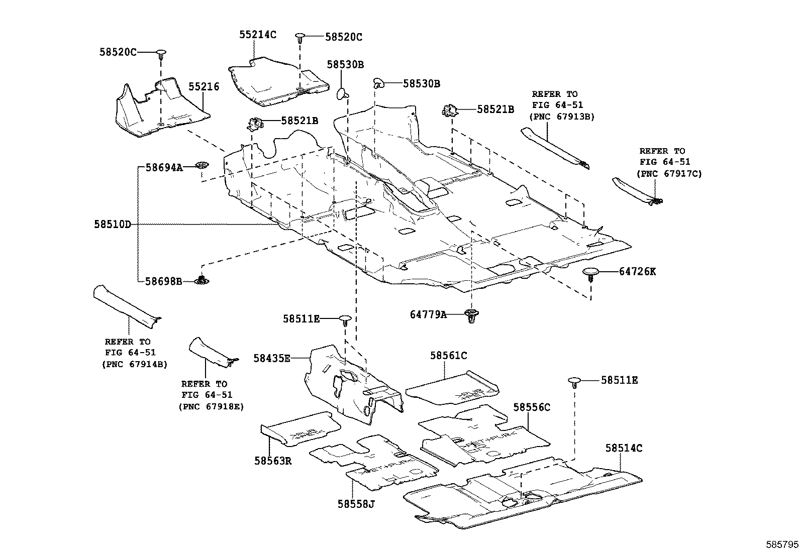 55216-42110 PAD, DASH PANEL INSULATOR, NO.4 product image