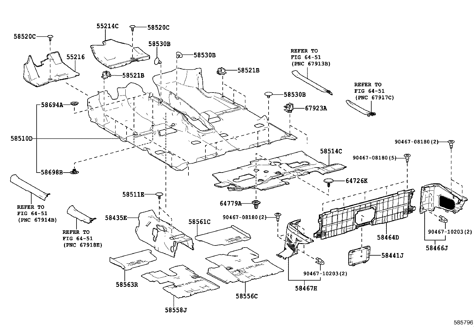 55216-42110 PAD, DASH PANEL INSULATOR, NO.4 product image