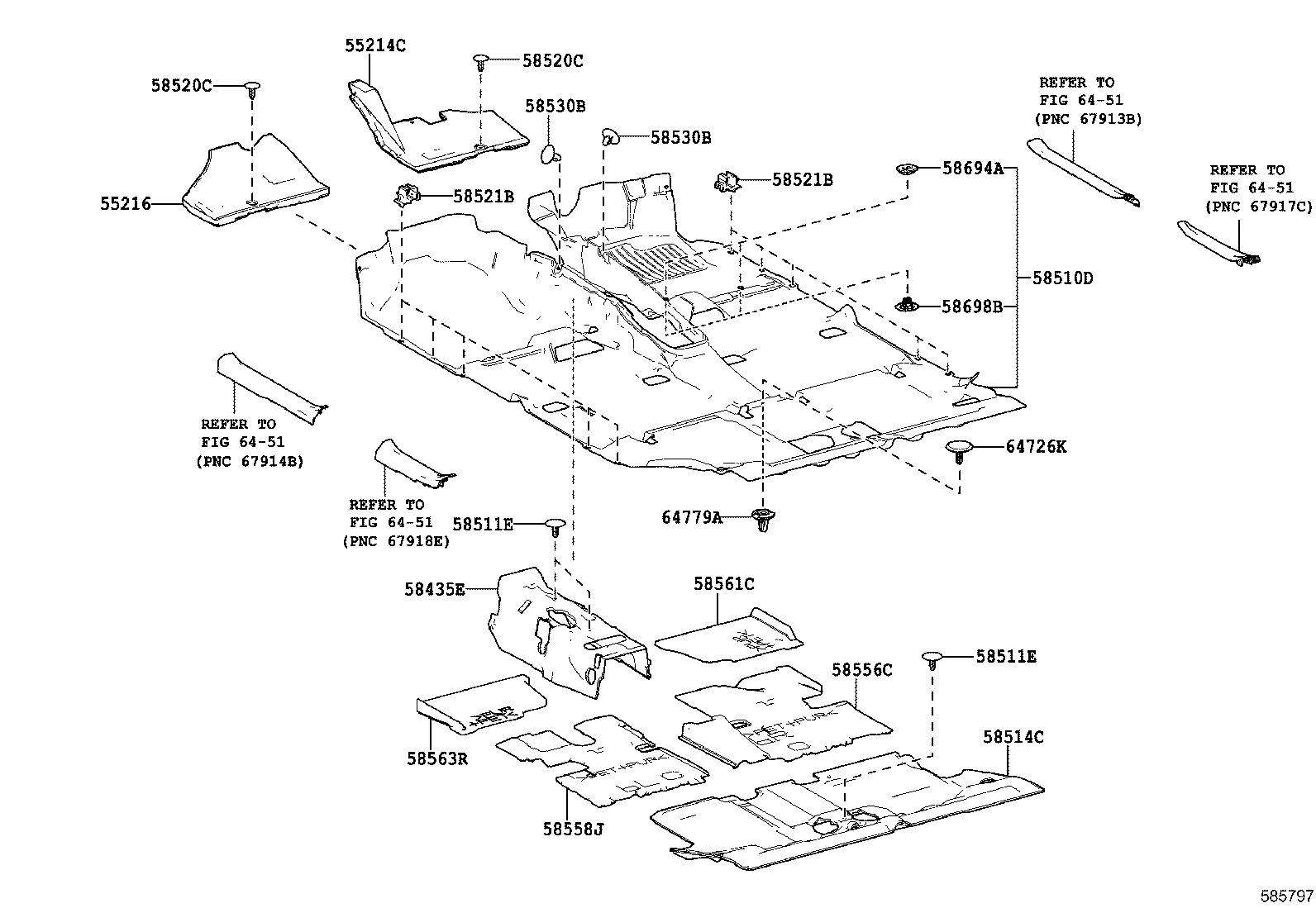 55216-42110 PAD, DASH PANEL INSULATOR, NO.4 product image