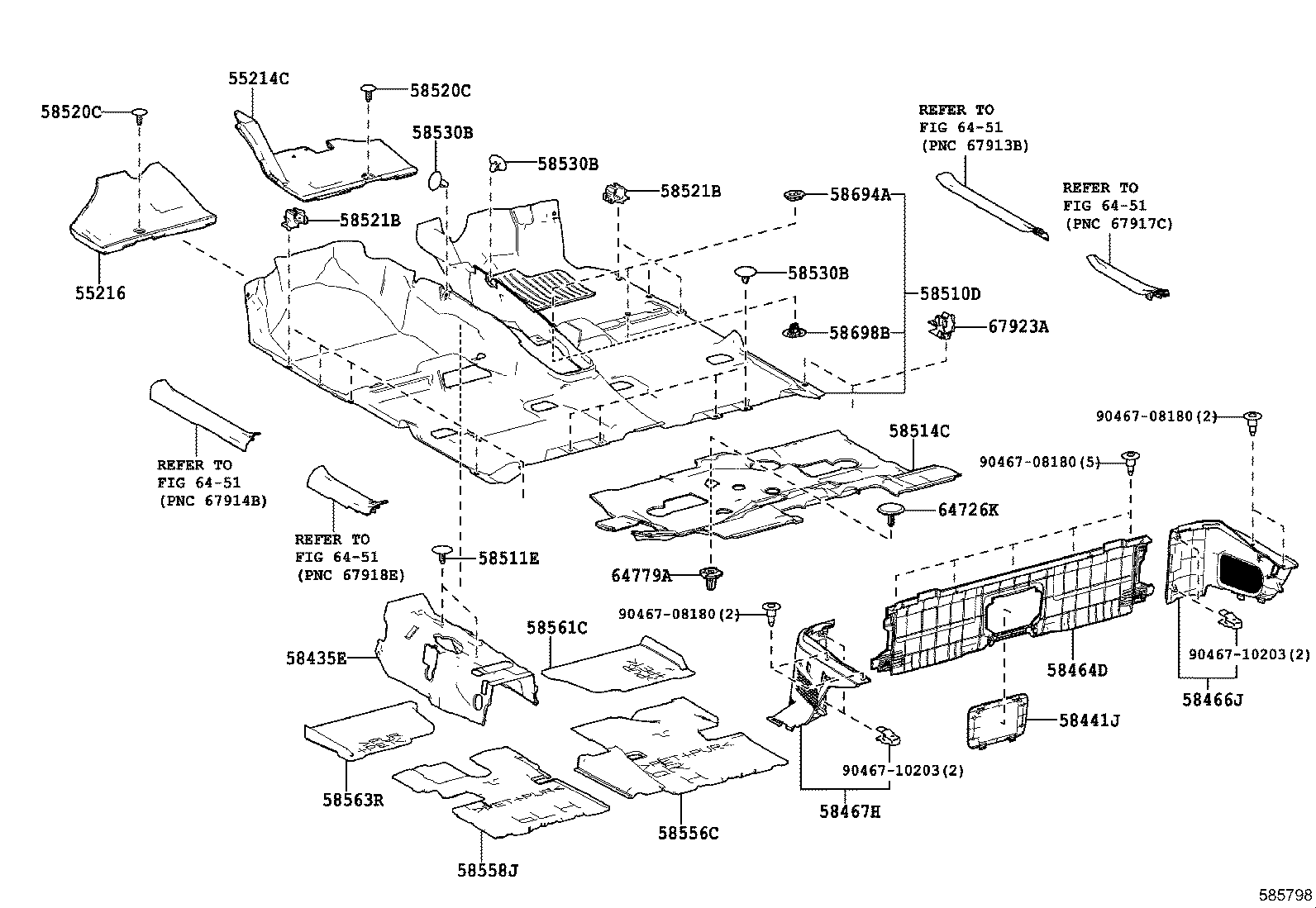 55216-42110 PAD, DASH PANEL INSULATOR, NO.4 product image